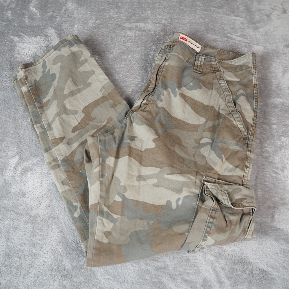 Wrangler Camo Regular Taper Cargo Pants Mens 36x30 Outdoor Grunge Utility Casual